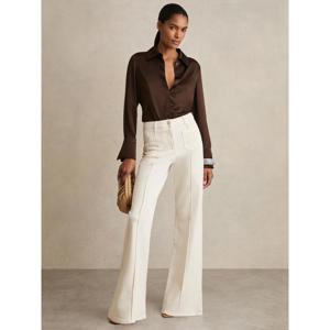 REISS Hailey Silk Double-Cuff Button-Through Shirt